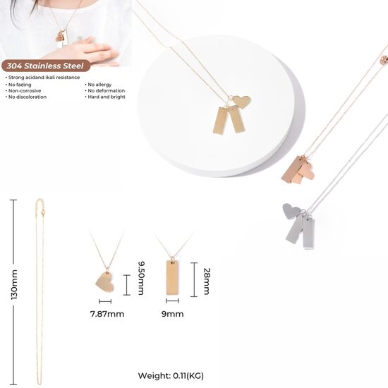 Nerūsējošā tērauda sirds un plāksnītes kaklarota