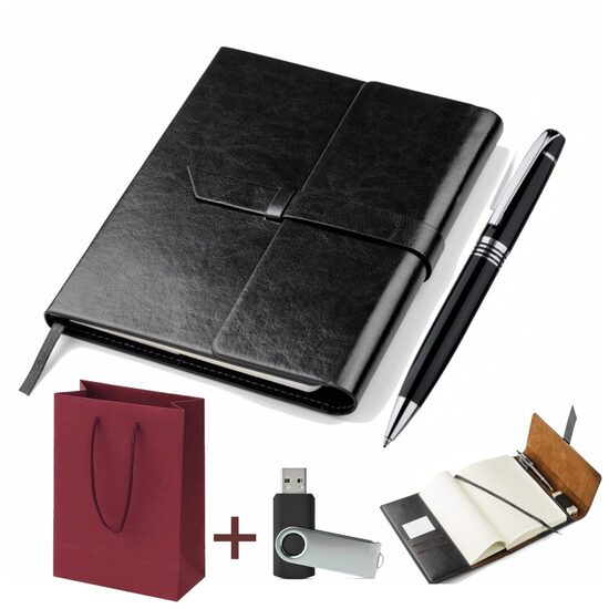 Elegants blociņš (melns) ar metāla pildspalvu MC1748103