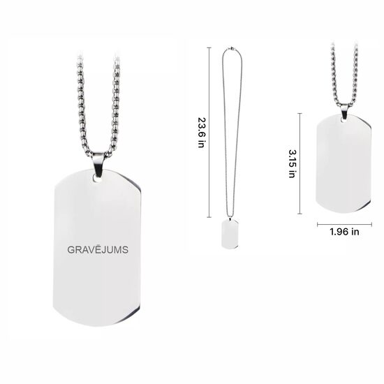 Nerūsējošā tērauda militārā kulona kaklarota Stainless